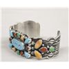 Image 2 : Navajo Silver Multi Stone Bracelet Hallmark FC