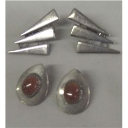 2 Pair Navajo Silver Earrings