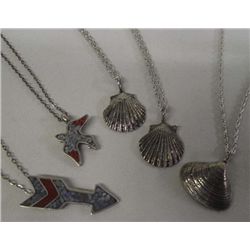 5 Sterling Silver Pendant Necklaces