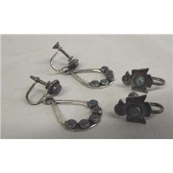 2 Pair Vintage Navajo Screw Back Earrings