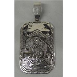 Navajo Sterling Silver Buffalo Pendant