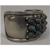 Image 3 : Navajo Silver & Turquoise Bracelet, Large Cuff