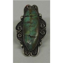 Navajo Nevada Green Turquoise & Silver Ring