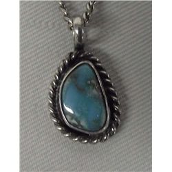Silver & Turquoise Pendant Necklace