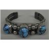 Image 2 : 1950s Navajo Sterling Persian Turquoise Bracelet