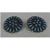 Image 1 : 1950s Zuni Sterling Turquoise Clip On Earrings