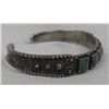 Image 2 : 1940s Zuni Sterling Turquoise Row Bracelet