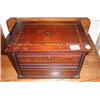 Image 1 : A C19th rosewood small inlaid two drawer cabinet