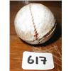 Image 1 : A feather filled leather cased small ball