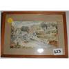 Image 1 : A small framed and glazed watercolour of a harbour scene
