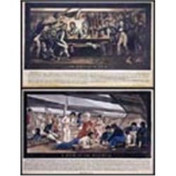 English School, (19th century), A scene on the main deck; The midshipmen's berth, hand coloured mezz