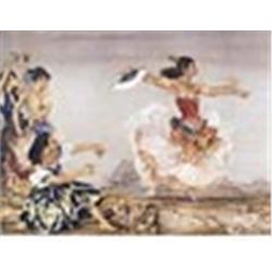 Sir William Russel Flint, (1880-1969), Study of a Spanish dancer accompanied by three women playing