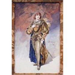 Wilhelm, (late 19th century), Madame Cavalazzi in the role of Faust, bodycolour, signed and dated '9