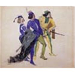 Karl Walser (1877-1943), Scene from Romeo and Juliet, pastel, signed and inscribed on old backing bo