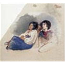 William Collins, R.A. (1788-1847), Italian Peasants, watercolour and gum arabic, approximately 30.5