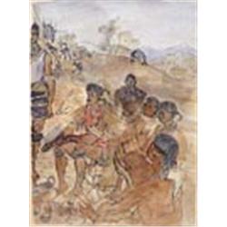 A** Gross (early 20th century), Study of a group of Native Africans, signed in pencil lower right, i