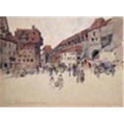 Col. Robert Charles Goff, (1837-1922), House of Albrecht Durer and Old City Walls, Nurnberg, signed