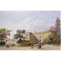 English School, (late 19th century), Hilton House, Hilton, Cambridgeshire, pencil and watercolour, 2