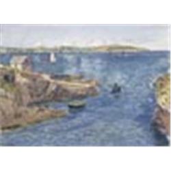 Charles Napier Hemy (1841-1917), Crab Quay, Falmouth, watercolour, signed with initials lower left a