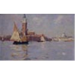 Terrick Williams (1860-1936), San Giorgio, Venice, oil on board, signed lower right, 14.5 x 23cm Pro