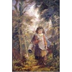 Attributed to Benjamin Barker of Bath (1776-1838), Study of a young girl walking in a wood, carrying