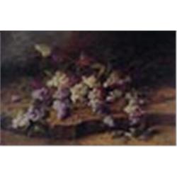 Jenny Teniers White and blue lilac, oil on canvas board, signed lower left, 58.5 x 89 cm (see illust