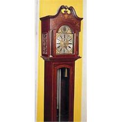 An early 20th century inlaid mahogany longcase clock, the eight day three-train movement with anchor