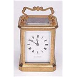 Paul Garnier, Paris; an engraved brass-cased carriage clock, no. 2270, the eight day two-train movem