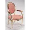 Image 1 : An early 20th century French painted and gilded open armchair, in late 18th century style, the oval