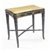 Image 1 : An ebonised and gilt japanned rectangular stool in Regency style, with caned seat on ring turned tap