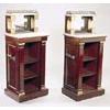 Image 1 : A pair of Regency mahogany and parcel gilt small open bookcases, each with a mirrored raised back, m