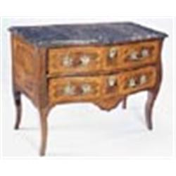 An 18th century Swiss or South German kingwood and rosewood bombe commode in the French manner, the