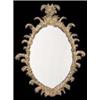 A giltwood oval wall mirror, the frame carved with scrolling acanthus, 100 high x 79cm wide