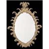 Image 1 : A giltwood oval wall mirror, the frame carved with scrolling acanthus, 100 high x 79cm wide