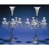 A pair of 20th century Baccarat press-moulded glass five-branch candelabra, each moulded with spiral