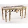 An early George III giltwood rectangular side table, circa 1760, the trellised specimen marble top o