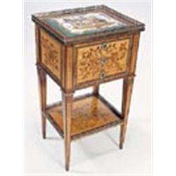 A 19th century French sycamore, kingwood and floral marquetry small table stamped G. DESTER JVE, wit