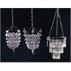 Image 1 : Three cut glass light fittings with graduated drops, one with pointed finials, approximately 26cm hi