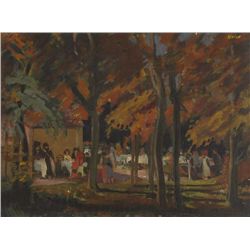 Harry Kernoff RHA (1900-1974) - FIGURES DINING IN AN OUTDOOR CAFE, PARIS, c.1931