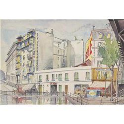 Harry Kernoff RHA (1900-1974) - HOUSES NEAR JEAN-JAURES, PARIS, c.1931