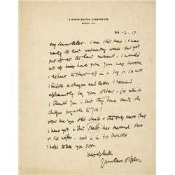 Sir William Orpen RA RI RHA (1878-1931) - THE BREEZE, 1910 and LETTER TO 'MY DEAR ALEX', 26 FEBRUARY