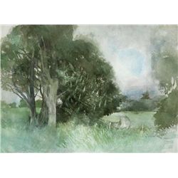 Terence P. Flanagan RHA PPRUA (1929-2011) - TREE LINED AVENUE, 1985