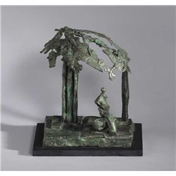 John Coen (b.1941) - FIGURES UNDER A CANOPY OF LEAVES