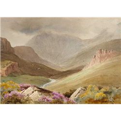 Joseph William Carey RUA (1859-1937) - CASTLE OF KIVITER, SLIEVE COMMEDAGH, COUNTY DOWN, 1924