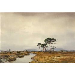 Frank Egginton RCA (1908-1990) - STREAM THROUGH LANDSCAPE WITH TREES