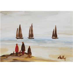 Markey Robinson (1918-1999) - WATCHING THE FISHING BOATS I