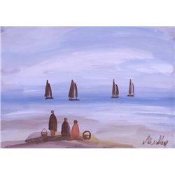 Markey Robinson (1918-1999) - WATCHING THE FISHING BOATS II