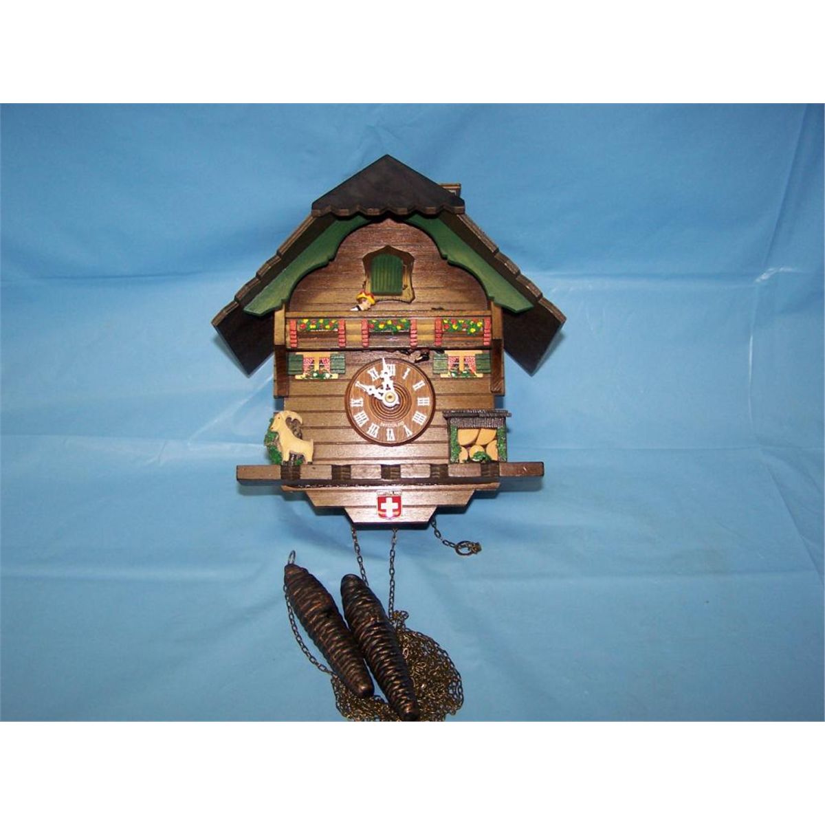 Cuckoo clock made in Switzerland.