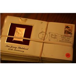 lot of 15 first day issues with 24kt stamps