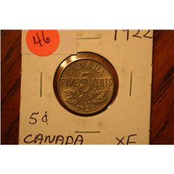 1922 canada 5 cents